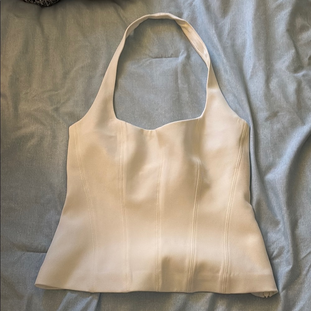 Elegant White Halter Top